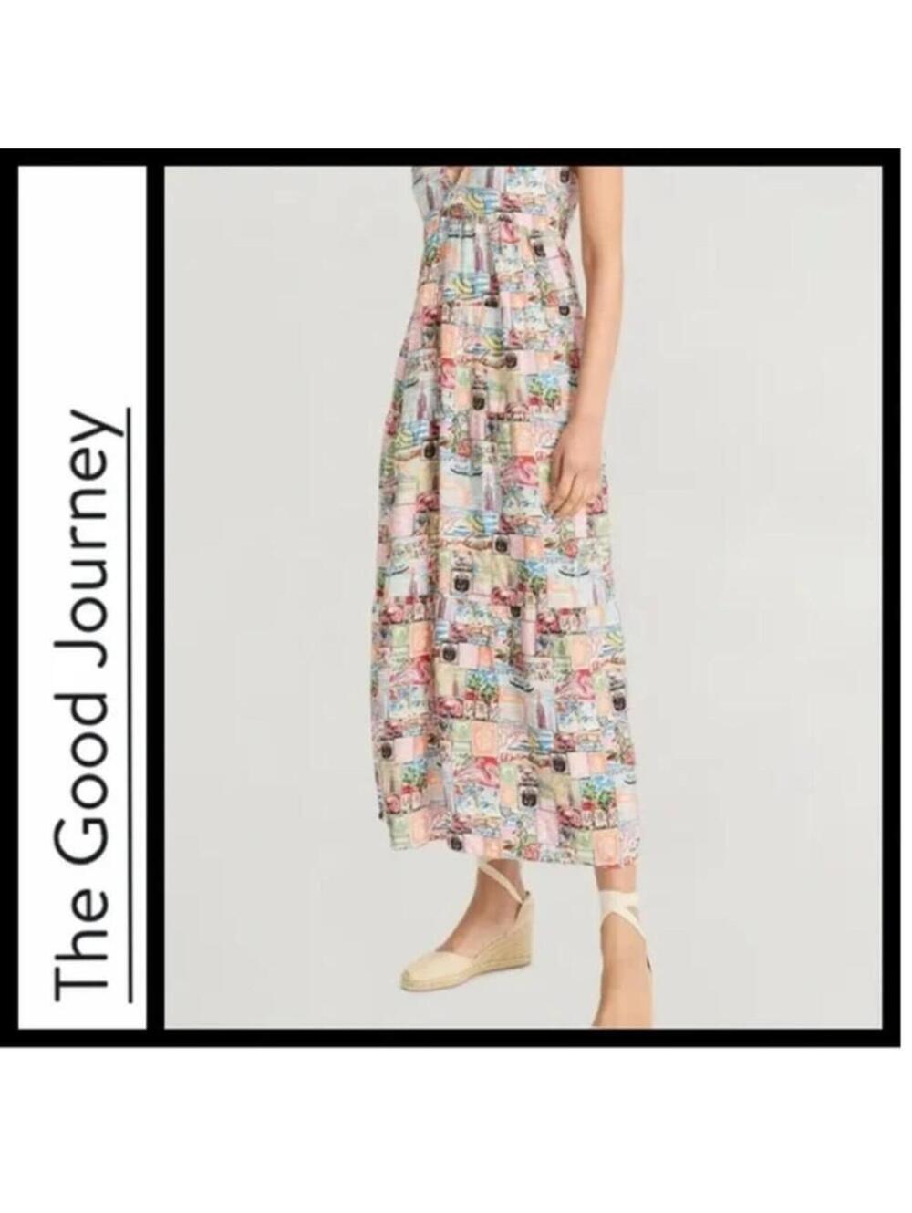 ***SOLD**The Good Journey Postcard Midi Dress Size 10 Travel Lightweight Summer